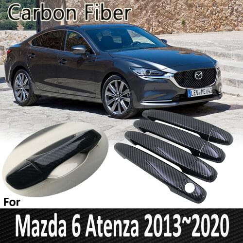 Black Carbon Fiber for Mazda 6 Atenza GJ GL 2013 2014 2015 2016 2017 2018 2019 2020 Door Handle Cover Sticker Car Accessories
