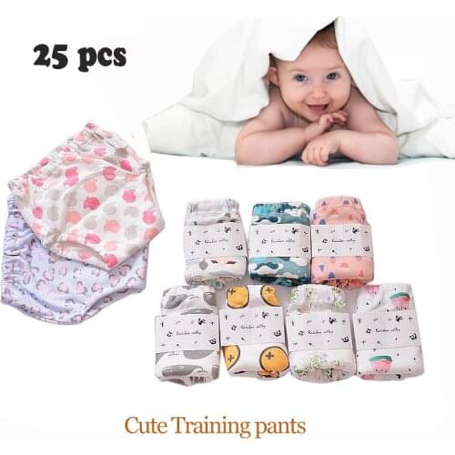 Babyfriend Baby Training Pants Children Cloth Diapers Nappies Waterproof Panties Reusable Nappy Cover Washable Underwear 25 pcs