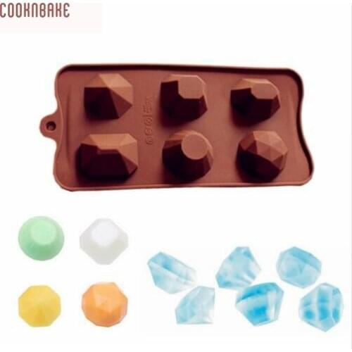 COOKNBAKE DIY Diamonds Shape DIY Chocolate Mold Silicone Ice Tray Mold Fondant Cake Decorating Tool CDSM-105