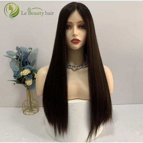 Virgin Hair Jewish No Layer Lace Top Wig 100% Unprocessed Virgin Hair Wigs European Hair Swiss Lace Wig For White Women