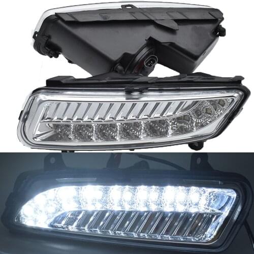 2PCS halogen 12v LED DRL Daytime Running Lights Daylight ABS Fog Lamp Cover Car-Styling For Volkswagen V W Polo 2011 2012 2013
