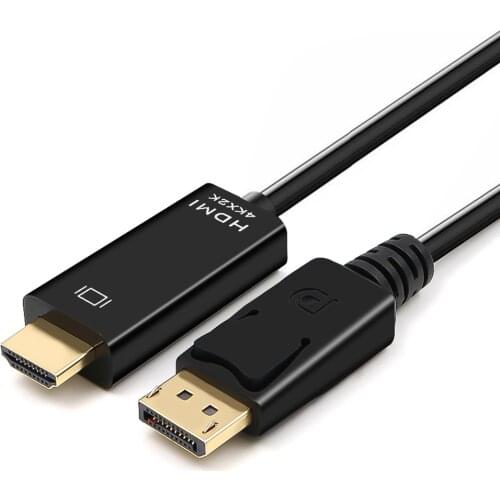 Displayport to HDMI-compatible 4K DP to HDTV male to male 6 Feet Cable Gold-Plated Cord Compatible for Lenovo, Dell, HP, ASUS