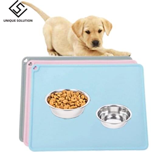 Quality Waterproof Non-slip Pet Mat for cat Color Silicone Pet Food Mat Pet Bowl Drinking Water Pad Dog Feeding Mat Easy Clean