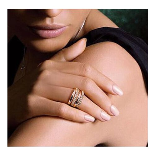 Embrace Eternal Ring Micro Mosaic AAA+ Zircon Rose Gold and Silver Spiral Cluster Ring Detachable Knuckle Rings for Women