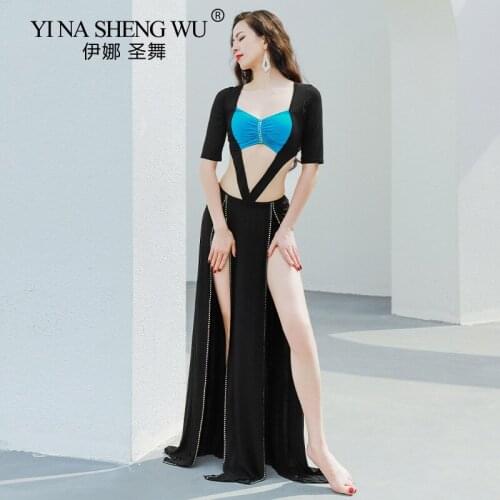 Sexy Belly Dance Costume Set Women Long Skirt And Top Comfortable Oriental Dancer Practice Clothes High Waist For Adults Wear