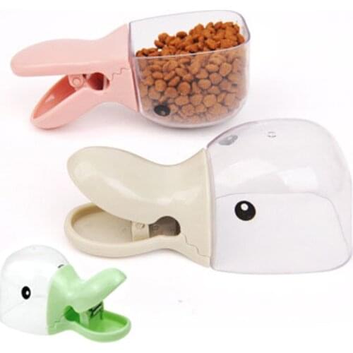 Cute Duckbill Shape Plastic Pet Dog Puppy Cat Food Feeder Scoop Shovel Cat Dog Spoon Dog Food Shovel Container Storage Clip