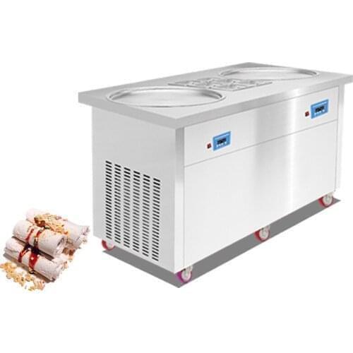 MK-PF2R-6C 2 pan durable fry ice cream machine / marble cold stone fried ice cream machine with 6 Containers CFR BY SEA