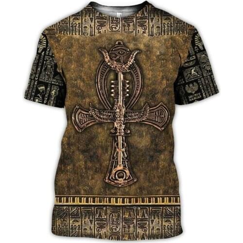 Mens 3D Printing Short Sleeve T-Shirt Unisex Fashion Apparel Pullover Plus Size Ancient Egypt Print 2021 New
