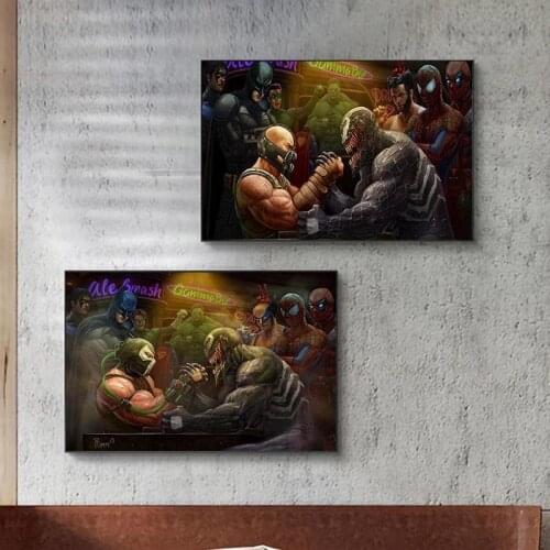 Marvel Comics Characters Venom and Villain Arm Wrestling Canvas Painting Art Illustration Home Decoration Modern Mural Decor