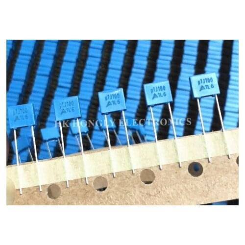100PCS U1J100 104J 100V 0.1uF P=5mm Film Capacitor