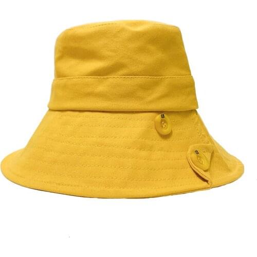 Fisherman Cap Fashion Solid Color Japanese Button Bucket Hat For Spring And Summer Outdoor Sport Sun Shade Fisherman Caps TG0268
