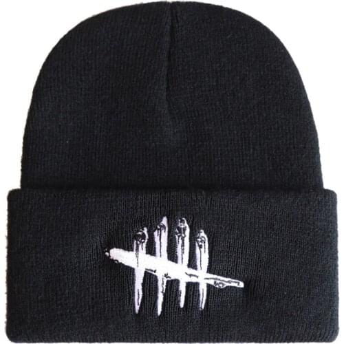 Dead by Daylight Beanie Cotton Embroidery Casual for Men Women Knitted Winter Hat Solid Hip-hop Skullies Unisex Survival game