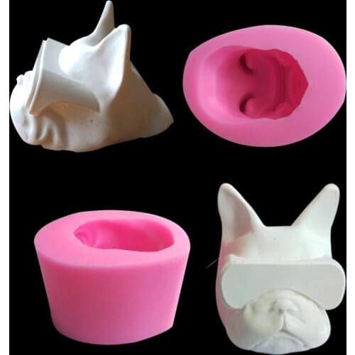Bulldog Silicone Mold Chocolate Ccake Fondant Clay Mold Kitchen Cooking Decoration Cake Tool X086