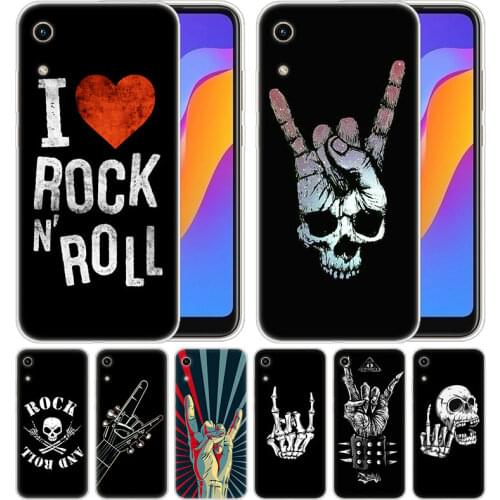 Luxury Silicone Case Rock roll skull for Huawei Honor 9X 8A 7A 20 Pro 7X 8X 7S 8S 8 9 10 Lite View 20 20i 10i Play Fashion Cover