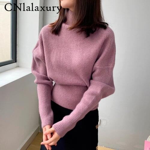 Turtleneck Sweater Autumn Winter Knitted Jumper Women Pull Sweaters Casual Loose Long Sleeve Korean Pullovers female jersey