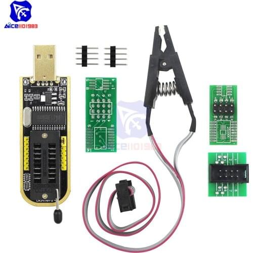 Diymore SOIC8 SOP8 IC Test Clip for EEPROM 93CXX / 25CXX / 24CXX WCH341A 24 25 Series EEPROM Flash BIOS USB Programmer Module