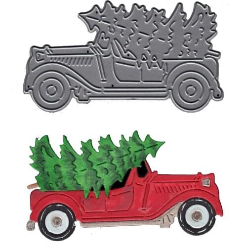 Truck Hauls Christmas Tree Metal Cutting Dies Stencil for DIY Scrapbooking Album Decorative Embossing Paper Card Crafts Die Cuts