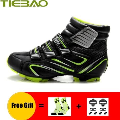 TIEBAO Winter cycling shoes sapatilha ciclismo mtb self-locking superstar outdoor riding bicycle mtb cycling sneaker with cleats