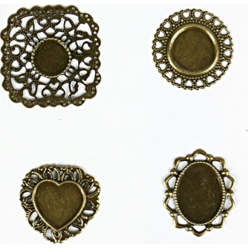 Vintage metal hollowed decoration embellishment iron scrapbooking DIY handmade metal pad 40pcs/lot