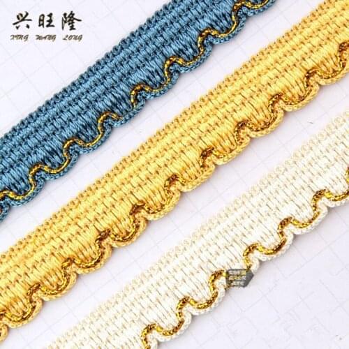 XWL 12M/Lot 2cm Wide Curtain Lace Trim Ribbon Curtain Accessories Decorative Sofa Edge Belt DIY Sewing Tassel Fringe Braid Lace