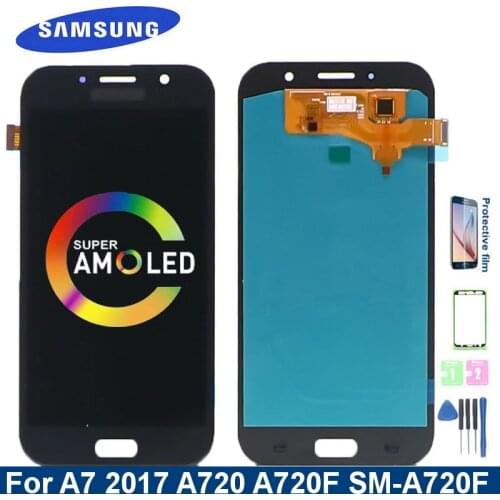 Super AMOLED LCD Display A720 For Samsung Galaxy A7 2017 A720M A720F SM-A720F A720Y LCD Display Touch Screen Digitizer Assembly