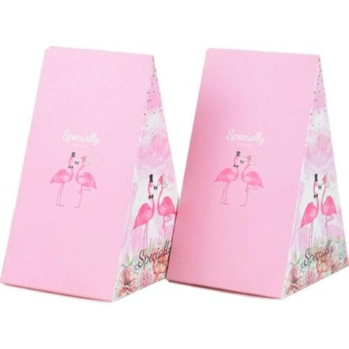 10pcs Flamingo Candy Box Special Best Wishes Birthday Wedding Party Favor Box DIY Cookie Gift Packaging Gift Box Wedding Decor
