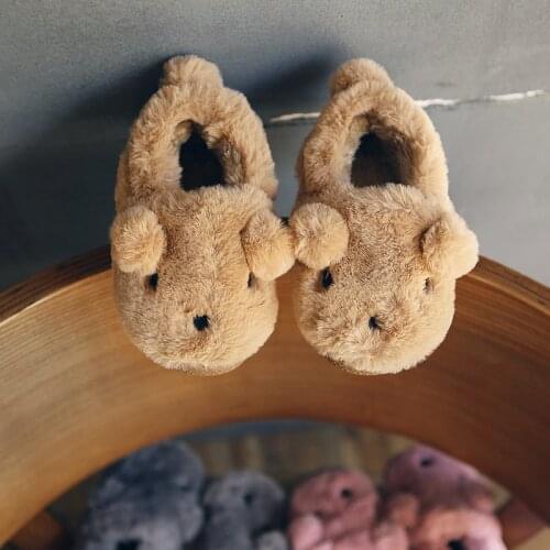 2020 childrens cotton shoes baby cotton slippers 1-3 years old boys and girls childrens home indoor shoes bag heel Lovely