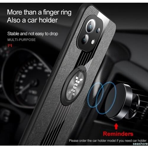 2021 Luxury Matte Cloth Case For Xiaomi MI 11 Ultra Case For MI 11 Pro Cover Mi 11 Magnetic Ring Stand TPU Shell SEASHORE Brand