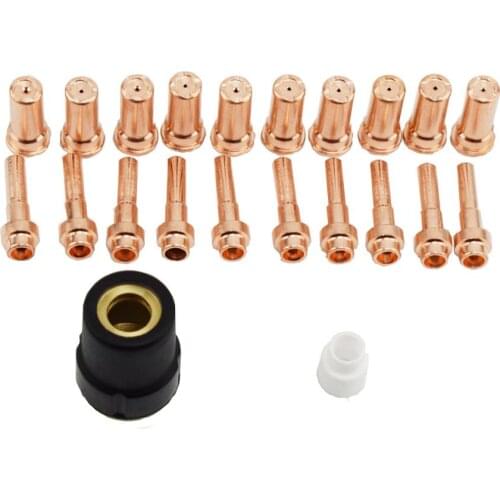 22pcs Extended Nozzles 1370 Eelctrodes 1518 Consumables kit For Cebora HP041 P50 CP-50 Cutting torch With Shield Cups Diffusers