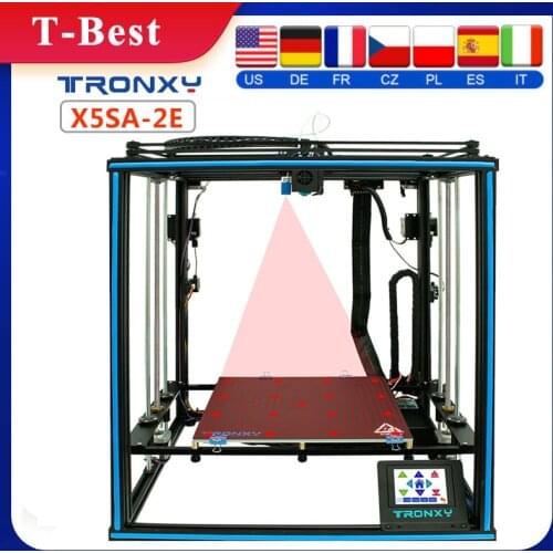 Tronxy X5SA-2E 3D Printer Ultra-Quiet Mainboard 330*330*400mm with 3.5 Inch Color Touchscreen Dual Color Print Resume Printing