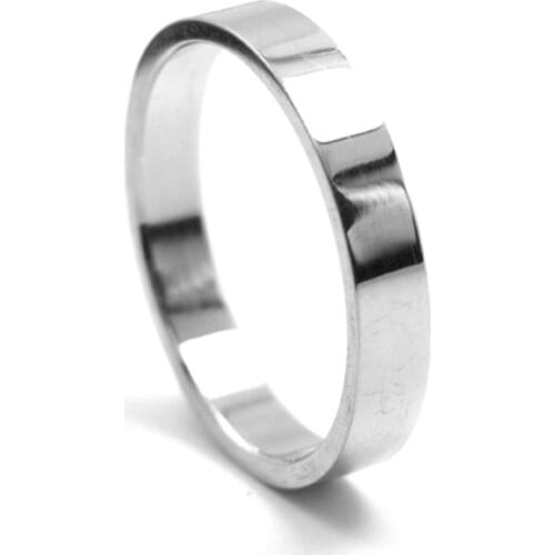 4/6mm wide stainless steel flat minimalist gloss bright ring titanium couple ring
