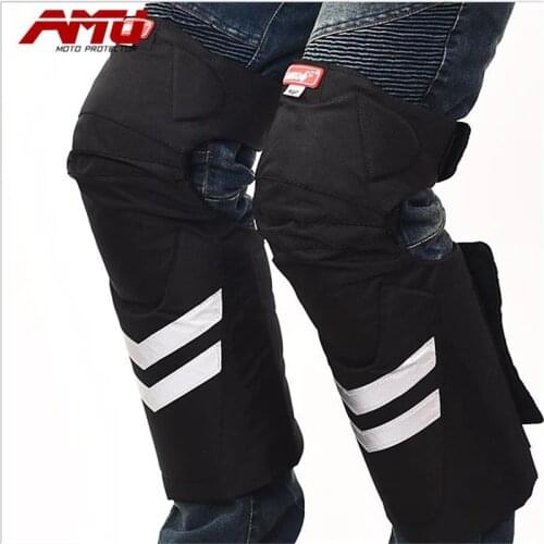 AMU Motorcycle breathable kneepads Protective gear kneepads Sports Racing Knee waterproof Warm Flexible Racing knee pads