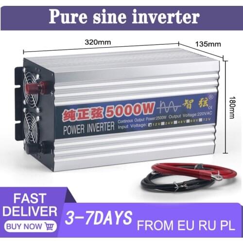 Pure Sine Wave Power Car Inverter Dual Plug Energy Saver Power Universal Voltage Converter DC12V 24V AC220V 2000W 3000W 4000W