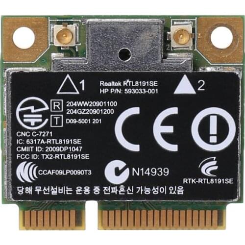 Wireless Wifi Card 802.11 B/G/N Mini 593533-001 593034-001 for hp CQ42 G42 G62 G72 4520S 4720S 4325S CQ56 RT8191SE U4LD