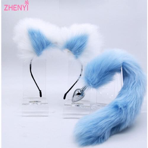 Best-Selling Metal Anal Plug Cute Plush Ear Headbands With Fox Rabbbit Tail Erotic Cosplay Adult Sex Toys For Couples