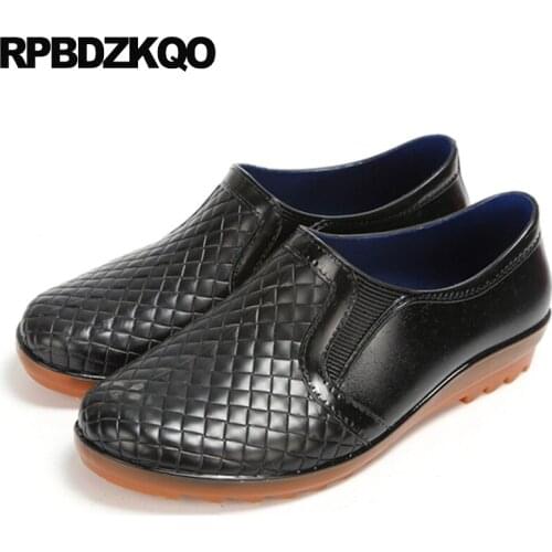 Blue designer shoes comfortable waterproof fall autumn black mens rubber rain boots slip on booties cheap 2019 outdoor brown