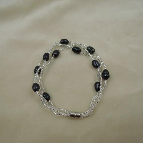 100% nature freshwater pearl bracelet with crystal beads