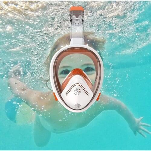 Children Snorkel Diving Mask Swimming Training Full-Face AntiFog Wide-Angle Snorkel Goggles Safe Waterproof Swim Scuba Equipment