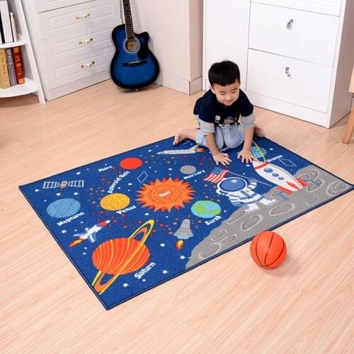 Children carpet planet dark blue living room bedroom carpet