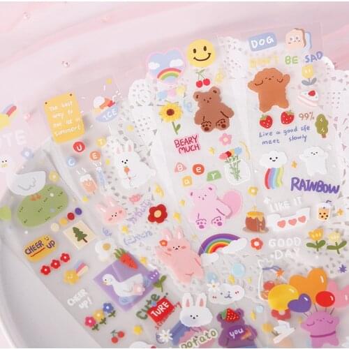 4Kinds Kawaii Cute Pet stickers DIY scrapbooking journal base collage mobile diary happy plan gift decoration stickers