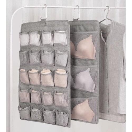 Double-sided Underwear Hanging Bag Socks Organizer Bra Underwear Wardrobe Closet Storage Foldable Sac De Rangement Suspendu