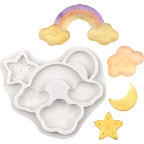 Rainbow Cloud Fondant Mold DIY Fondant Mold Chocolate Cake Mold Liquid Silicone Mold