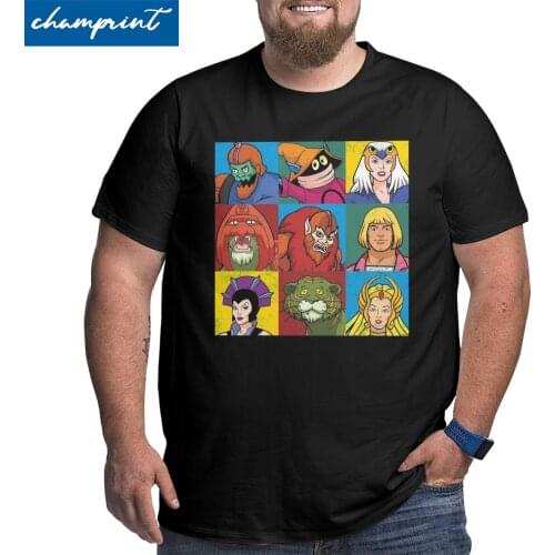 He Man And Friends T-Shirts Men Masters Of Universe T Shirts Skeletor Heman 80s Cartoon Big Tall Tees Oversized 4XL 5XL 6XL Tops