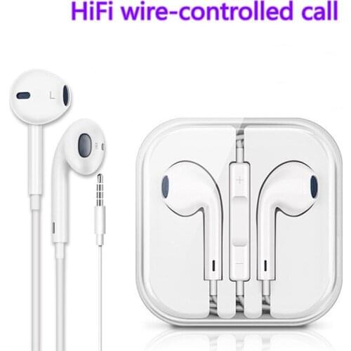 HiFi Sound Effect 9D Stereo Mobile Wired Headphones Sport Earbuds for Smartphones Wire Headset with Built-in Microphone Earphone