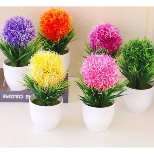 Artificial Flower Ball Green Grass Potted Bonsai Christmas Halloween Party Home Bedroom Living Room Balcony Decor Fake Plants