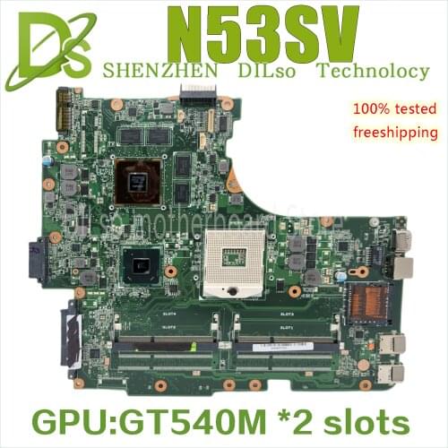 KEFU N53SV For ASUS N53SV N53SM N53S Laptop Motherboard n53sv n53s Motherboard GT540M video memory Test original