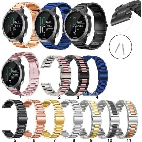 Classic Quick Release Stainless Steel Band Strap For Garmin Forerunner 645 645M 245 245M Watchband 20mm 22mm