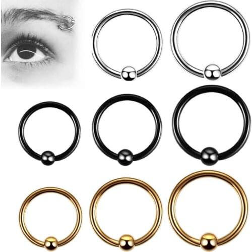 2pcs 8/10/12mm Circle Steel Hinged Clicker circle ring Piercing Nose Ring Hoop Lip Ear Ring Body Jewelry Piercing Clip Gift