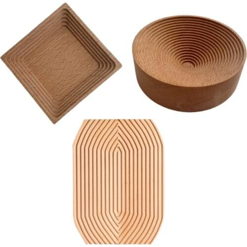 Creative Breadboard Tray Round/Diamond/Square Wooden Bread Plate Dessert Decoration Placement Plate Art Furnishing Mold