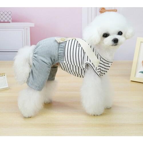 Summer Dog Overalls Jumpsuit Small Dog Costume Yorkshire Terrier maltese Pomeranian Poodle Bichon Schnauzer Pet Clothing Pants